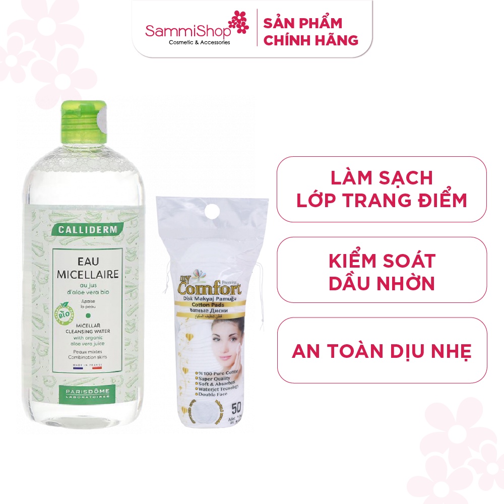 Nước Tẩy trang làm sạch da chiết xuất thiên nhiên Calliderm eau micellaires