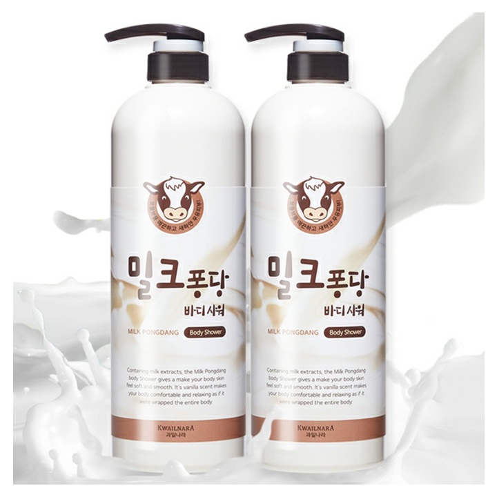 Sữa Tắm Chiết Xuất Từ Bò Sữa Welcos Milk Pongdang Body Shower Giúp Làm Sạch Và Trắng Da 1000ml Hàng Chuẩn Chính Hãng