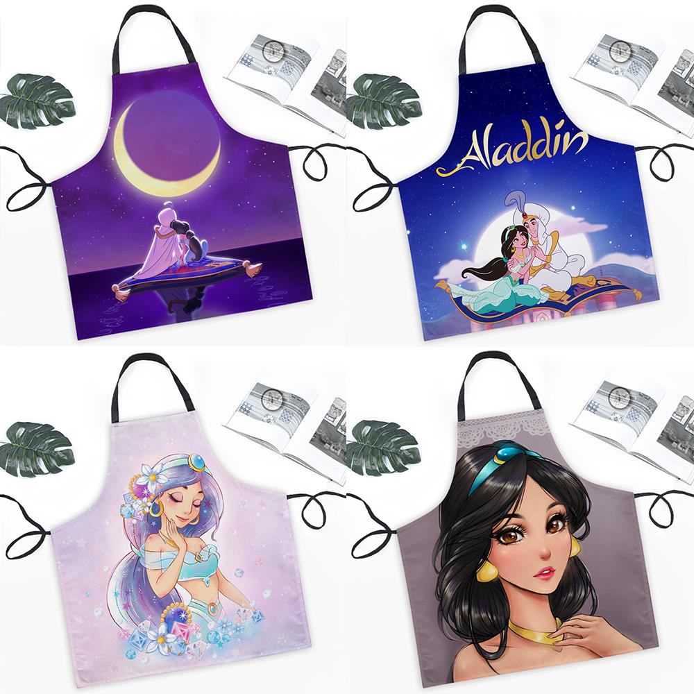 Nhóm Lu Xiao✨Tạp Dề Chống Thấm Nước Thấm Dầu In Hình Công Chúa Jasmine Aladdin Dành Cho Trẻ Em Và Người Lớn