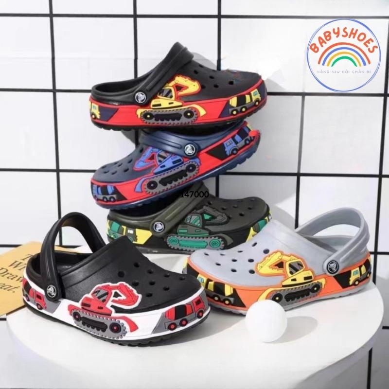 Sục Bé Trai BS01 Dép Sục Cho Bé Ô Tô Người Nhện Siêu Nhân Cross Crocs Có Quai Chống Trơn Trượt BabyShoes