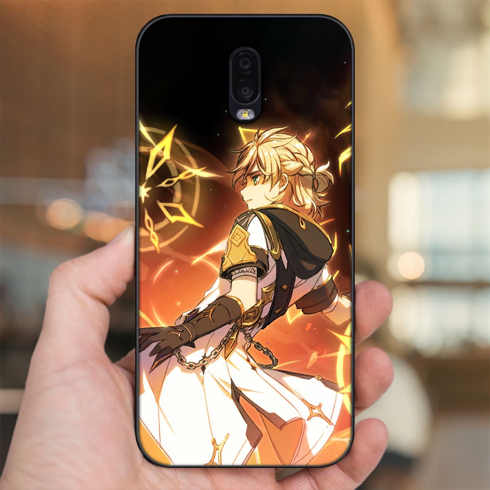 Ốp lưng Samsung J7 Plus viền đen in hình Albedo Genshin Impact