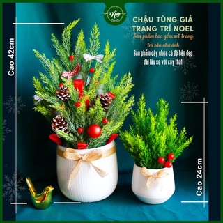Chậu câyTùng giả, thông noel để bàn trang trí 2023