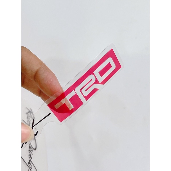 Tem dán chữ TRD đỏ đen in trong suốt trang trí xe máy, oto có sẵn keo phía sau