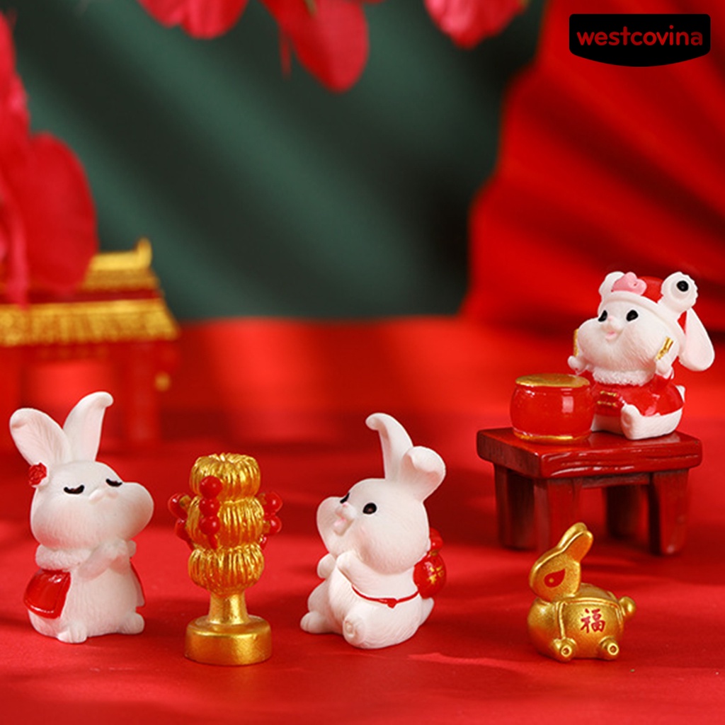 [Hot]☃Set 2 / 3 Mô Hình Thỏ Trung Hoa Trang Trí Năm Mới