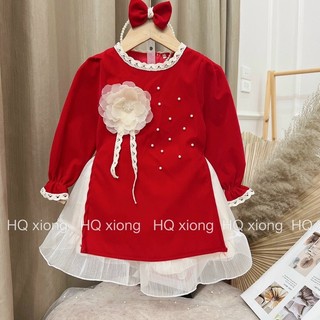 Áo dài cách tân nhung cho bé 9-18kg
