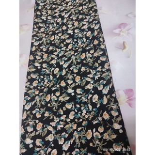 [HCM]2m Vải lụa lạnh hoạ tiết hoa lá nhỏ (1) - lụa Mango chính phẩm