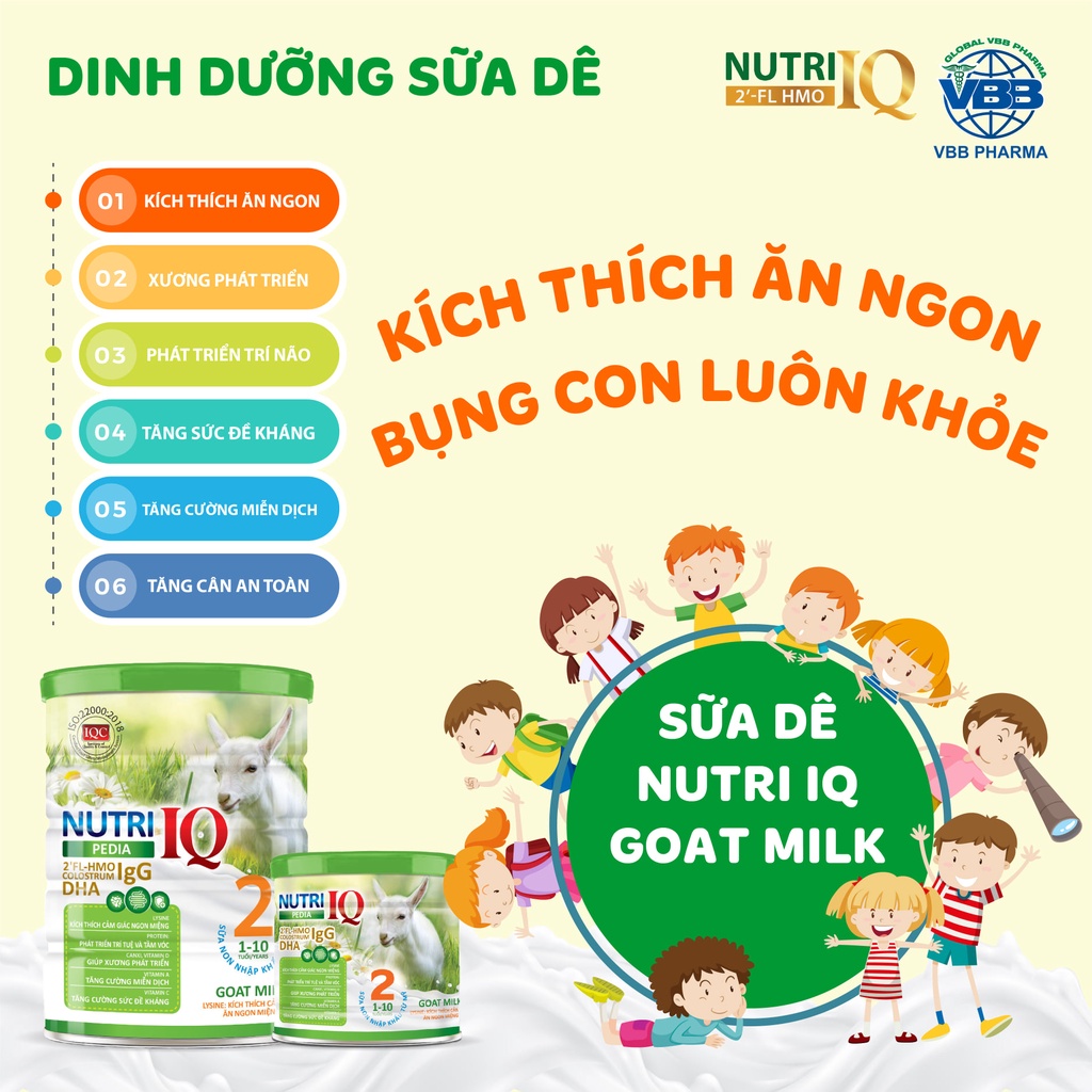 Sữa Dê Nutri IQ PEDIA ,Sữa tăng cân dành cho trẻ biếng ăn,chậm lớn