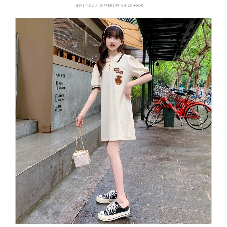 AV5 Size130-170  Áo dạng váy bé gái Thời trang trẻ Em hàng quảng châu