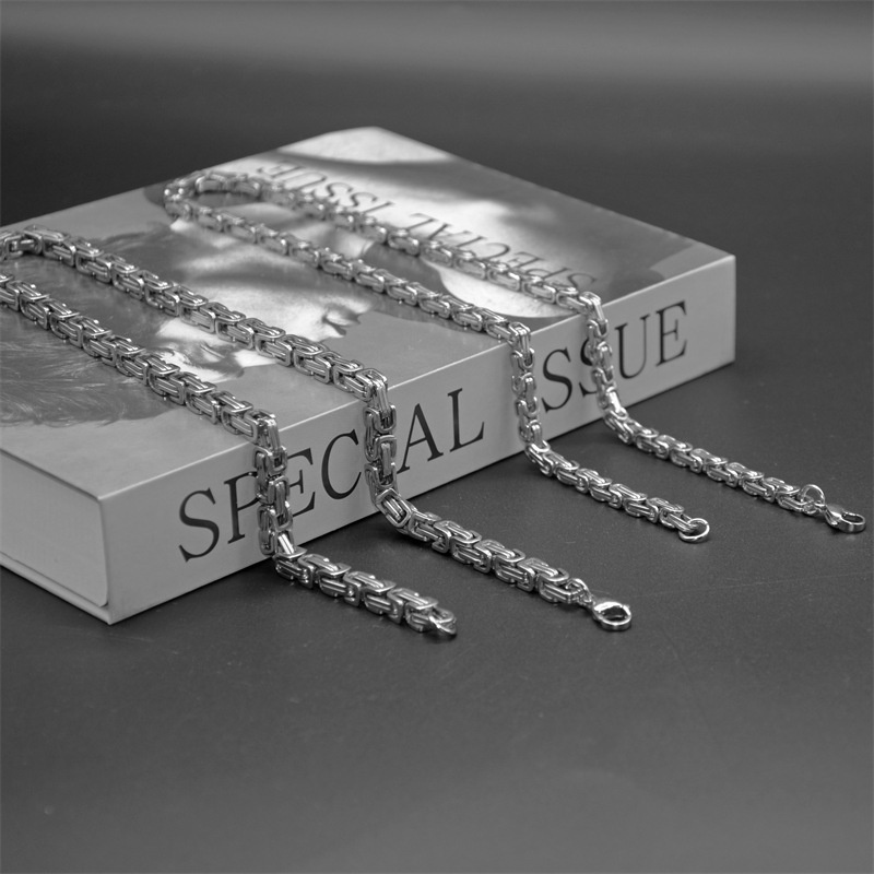 Vòng cổ Thép Titan Không Phai Màu Phong Cách Âu Mỹ Hip Hop Punk Cá Tính Cho Nam
