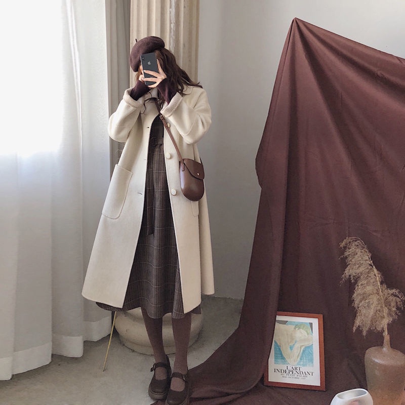 Áo khoác len IELGY dày dặn phong cách thời trang Hàn Quốc dành cho nữ