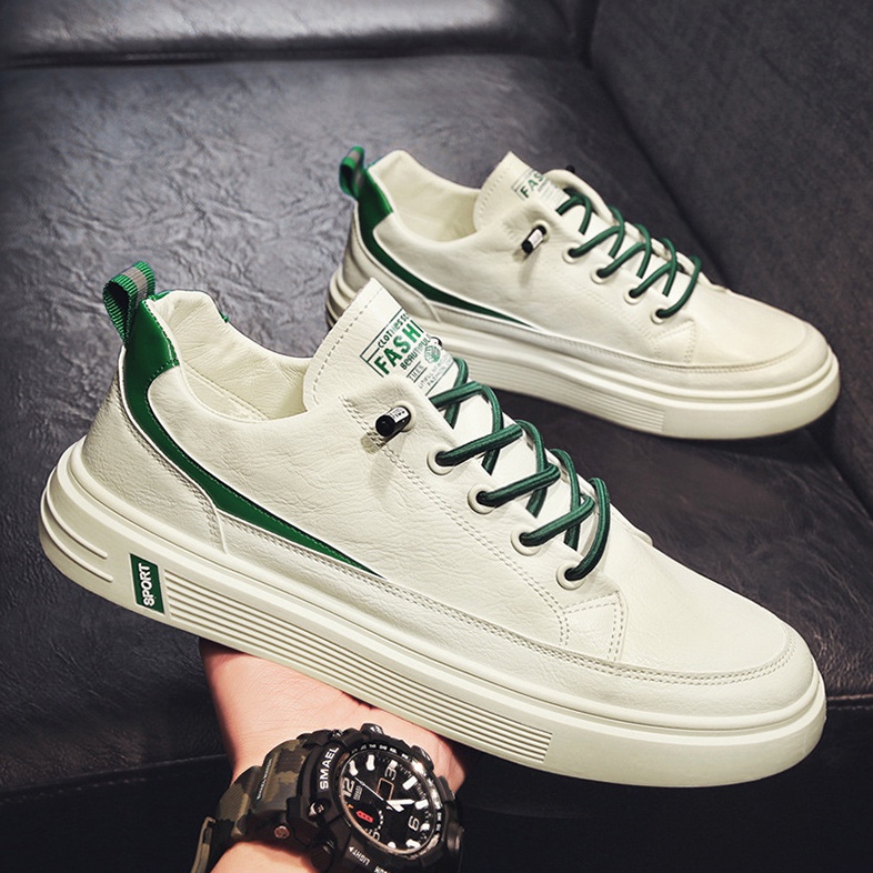 Giày sneaker thể thao da nam cao cấp D112, phong cách trẻ trung năng động, đế cao su non đi cực êm