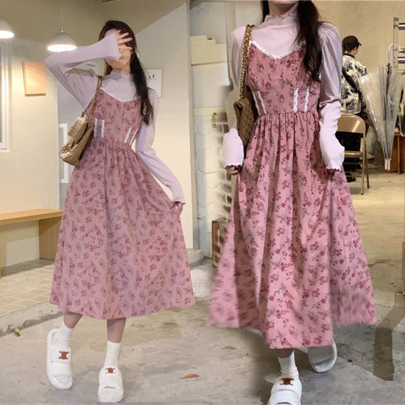 H.A.N STORE  CÓ SẴN - Váy/ Đầm yếm tiểu thư dài hai dây may ren siêu xinh - 3 ẢNH THẬT Ở CUỐI