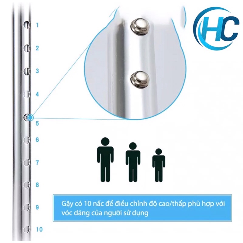 Gậy 4 Chân Thấp Lucass B-924