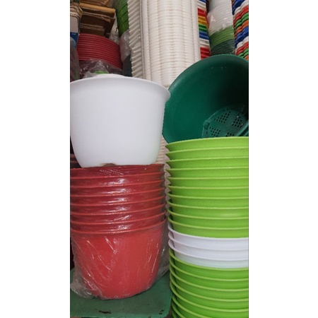 combo 10 chậu nhựa tròn vành đường kính 20cm