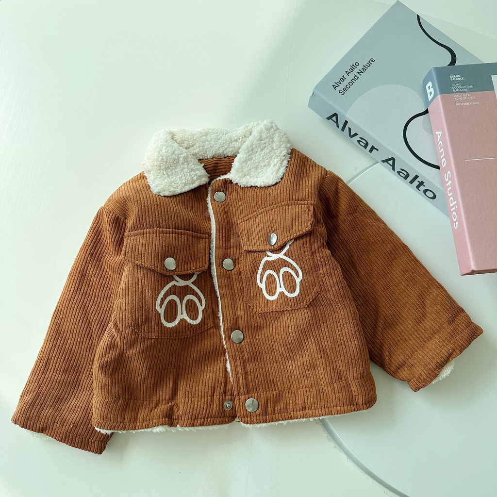 Áo Khoác Nhung Lót Lông Cho Bé Trai _ Bé Gái Từ 7-27kg Có Mùa Đông Ấm Áp MINKYSUN