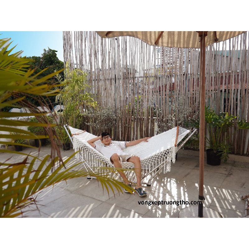BỘ VÕNG XẾP INOX ĐAN COTTON