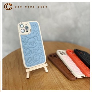 Ốp lưng iPhone, lưng da in gấu nổi 3D, iPhone  X Xs Max 11 12 13 14 Pro Max