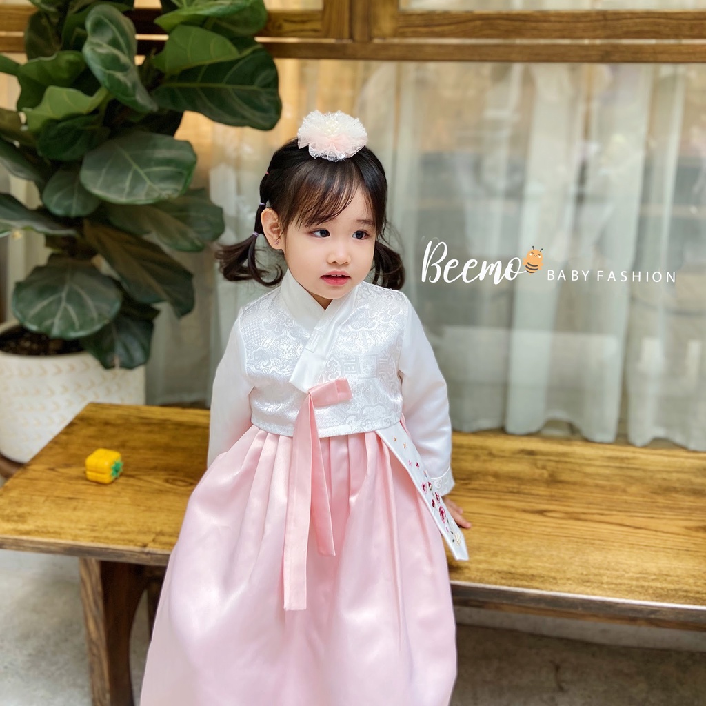 Bộ Hanbok truyền thống cho bé trai, bé gái BEEMO, Chất liệu gấm cao cấp B240
