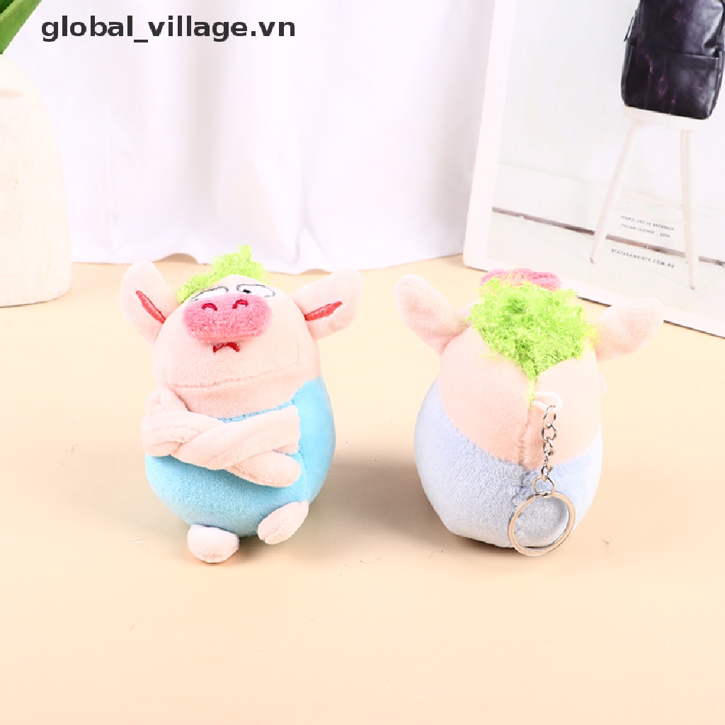 1 Chú Heo Nhồi Bông Màu Xanh Lá Cây Giận Dữ Nhồi Bông Mềm Mại Trang Trí Túi Xách / Móc Khóa