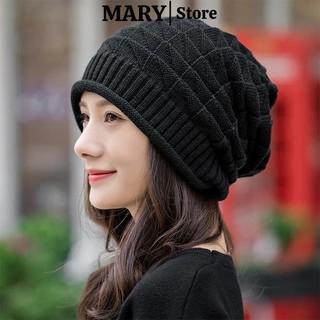 Mũ len nam nữ trùm đầu MARY nón len lông beret phong cách thời trang mùa đông ấm áp