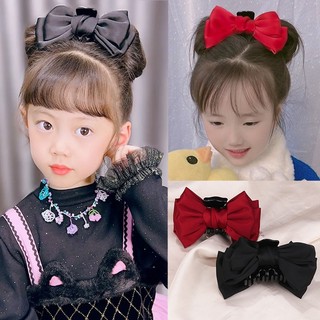 Kẹp tóc nơ hai mặt bằng satin phong cách công chúa ngọt ngào dành cho mẹ và bé