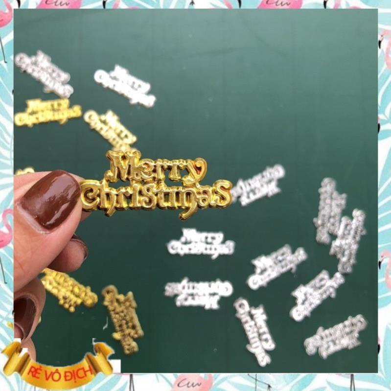 Set 24 chữ Merry Christmas trang trí cây thông, vòng Nguyệt quế, nhà cửa dịp Giáng Sinh