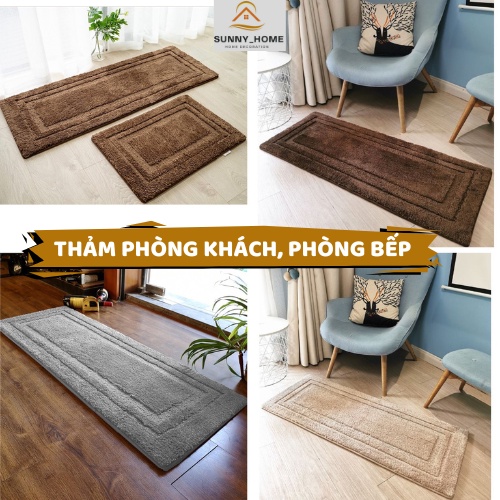 Thảm chùi chân 1 màu hàng nhập Cao Cấp thấm hút cực tốt - kích thức (40cm x 120cm)