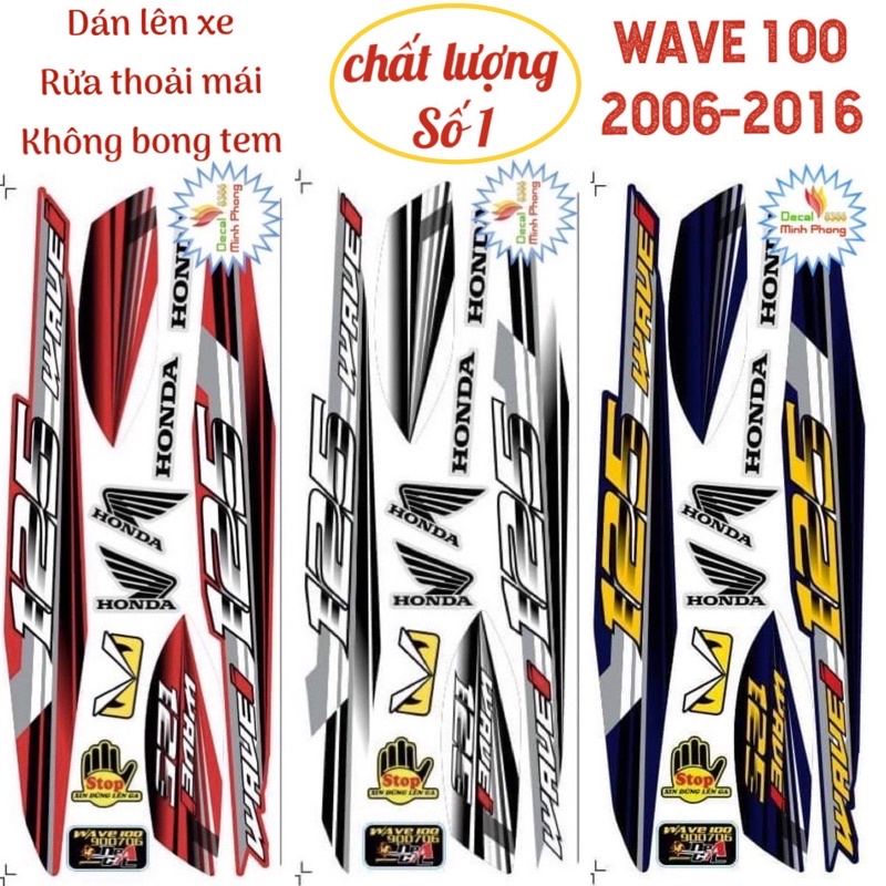 Tem rời xe Wave alpha 100 & 50cc phong cách 125i,tem 3 lớp hàng cao cấp.
