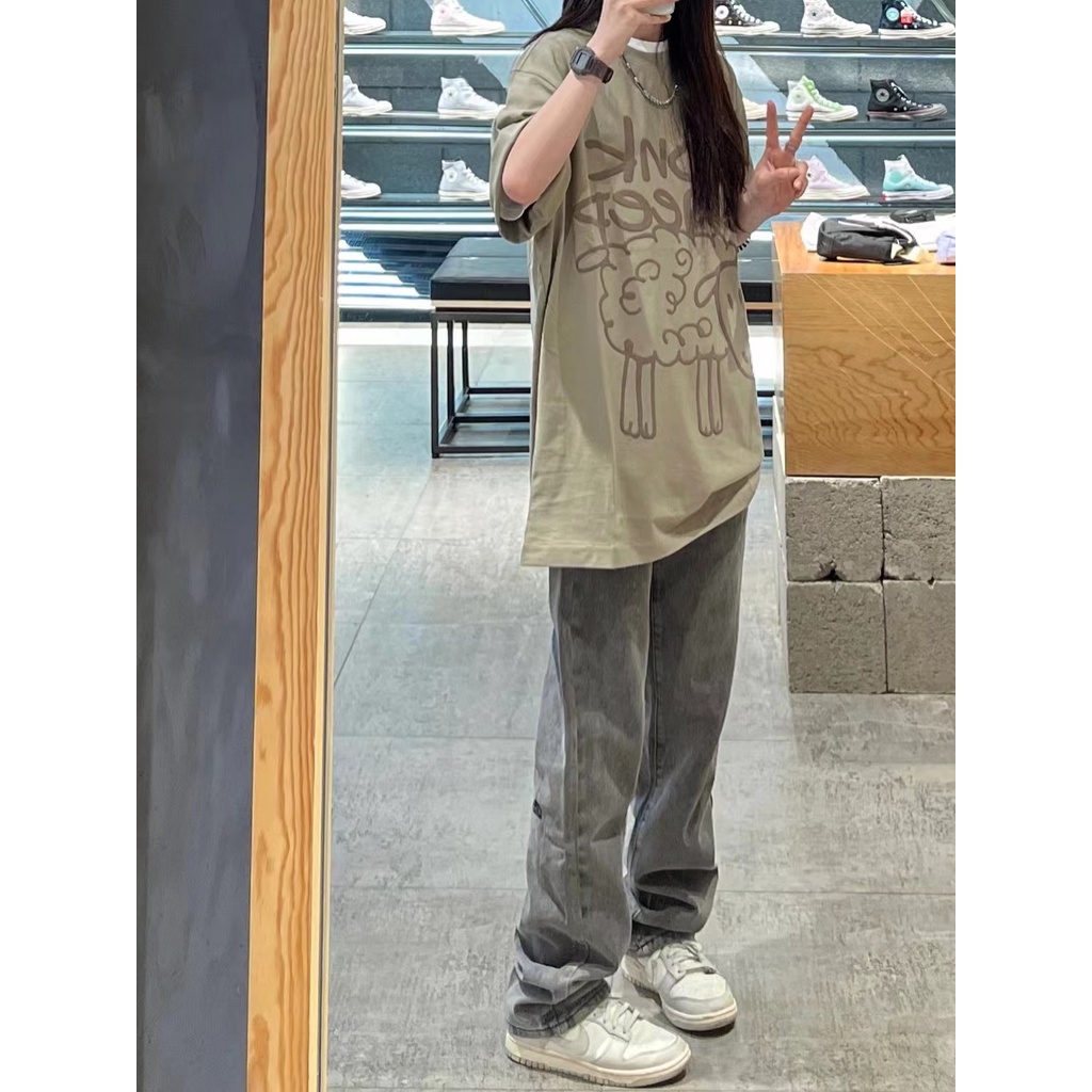 Enjoy Freedom Quần Jean Dài Dáng Rộng Ống Suông Thiết Kế Phong Cách Retro Dành Cho Nữ | BigBuy360 - bigbuy360.vn