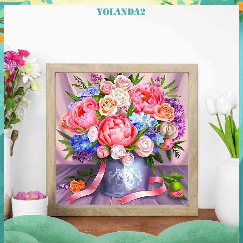 Bộ Tranh Đính Đá Toàn Bộ Họa Tiết Hoa Độc Đáo Trang Trí Nhà Cửa