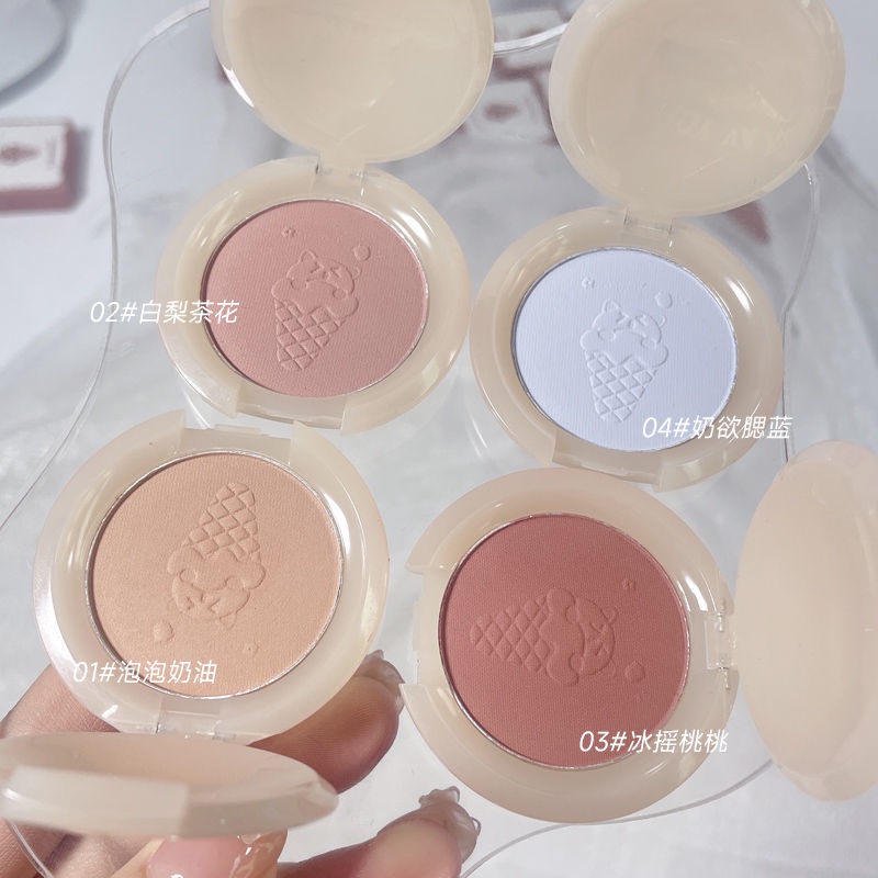 Bảng Phấn Má Hồng KAKASHOW 4 Màu Tông Nhung Lì Kiểm Soát Dầu Chống Nước Làm Sáng Da