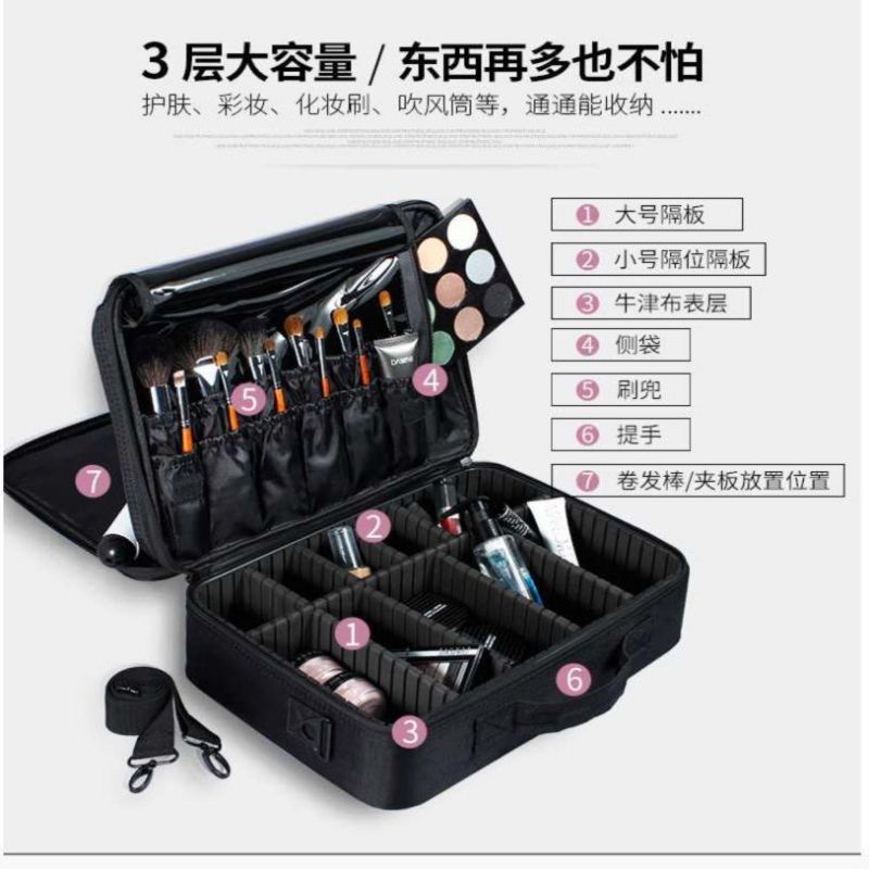 Cốp Đựng Mỹ Phẩm, Cốp Đựng Đồ Trang Điểm, Nail, Mi, phun Xăm có dây đeo size 41cm
