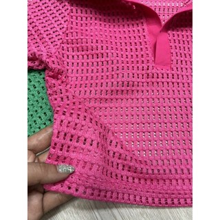 Áo croptop cổ polo len lưới (ảnh thật cuối)