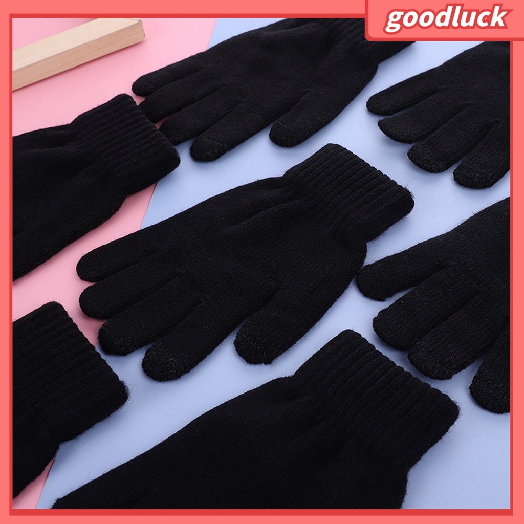 1 Đôi Găng Tay Toàn Ngón Chống Gió Bằng Acrylic Co Giãn Thoải Mái Có Thể Giặt Sạch Cho Trẻ Em
