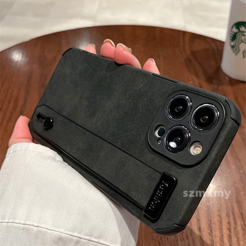 Ốp Điện Thoại Da Lộn Có Dây Đeo Cho IPhone 14 12 13 Pro Max 14plus