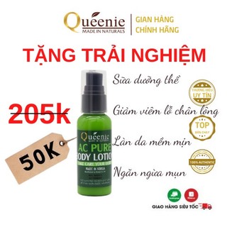 Sữa Dưỡng Thể Queenie AC Pure Hương Thảo dược Dưỡng Da Sáng Khỏe Mịn Màng 50ml