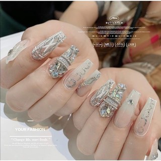 Nailbox thiết kế chữ thương hiệu đính full đá, chữ LV, GC, Di.Or, Cha.Nel