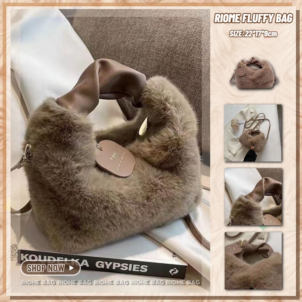 Túi Đeo Chéo Phủ Lông Phong Cách retro Thời Trang Thu Đông Cho Nữ