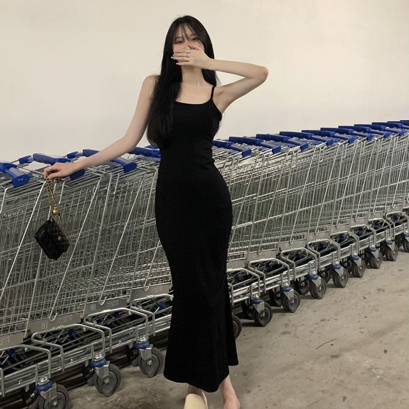 IELGY IELGY Đầm Đuôi Cá Không Tay Dáng Dài Thời Trang Dành Cho Nữ