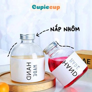 Chai Thủy Tinh Lùn 500ml  Đựng Nước Sữa Hạt, Nước Ép Kiểu Dáng Độc Đáo Chai001