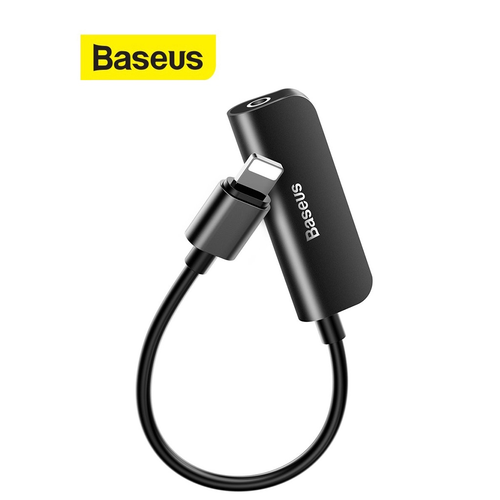 Bộ chuyển cổng 2A Baseus L50 Lightning sang 3.5MM / Lightning vừa sạc , nghe nhạc và đàm thoại ( Đen )