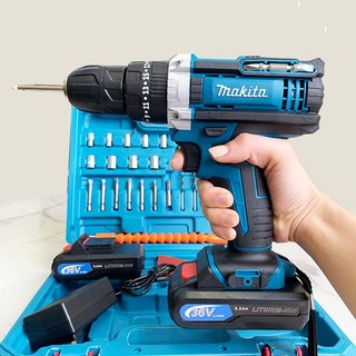 [TẶNG BỘ 24 PHỤ KIỆN] Máy Khoan Pin MAKITA 36V 3 chức năng - Có búa - 2 Pin 5 CELL - Máy bắt vít cầm tay MAKITA 36V