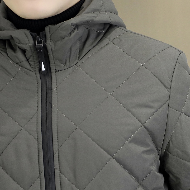 Áo Khoác Đệm Cotton Lót Lông Cừu Họa Tiết Kẻ Sọc Có Nón Giữ Ấm Mùa Đông Trẻ Trung Dành Cho Học Sinh