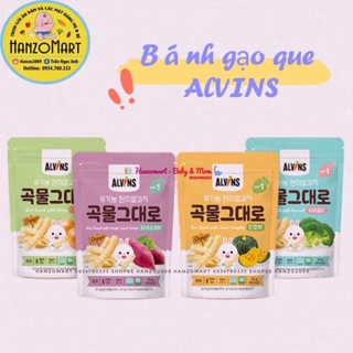 Bánh ăn dặm cho bé gạo lứt rau củ hữu cơ Alvins hình que 6m+ túi zip 25g