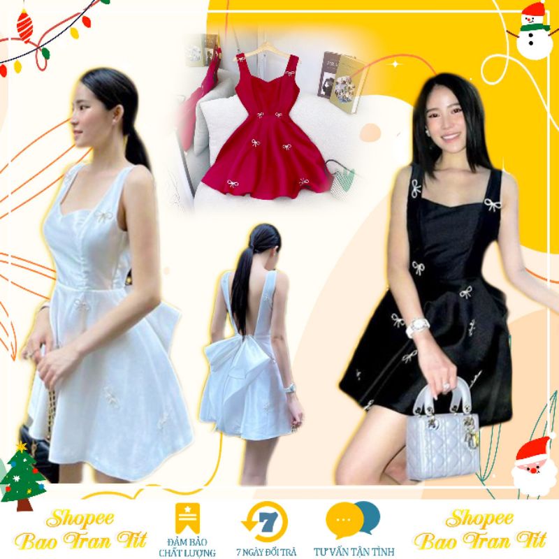 ĐẦM 2 DÂY HỞ NƠ LƯNG ĐÍNH ĐÁ NƠ THÂN