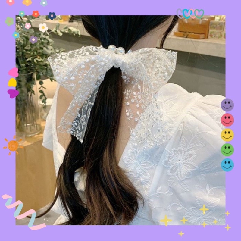 Buộc /cột tóc ngọc băng đô ren nơ 🎀 phong cách công chúa