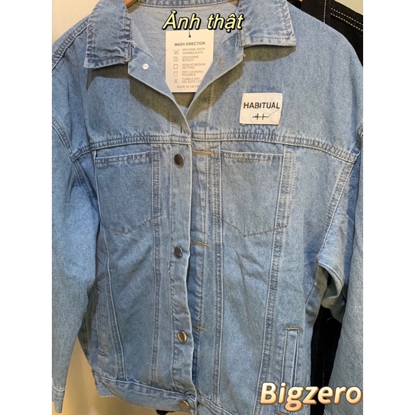 Áo khoác jeans màu đen xanh,áo khoác bò freesize form rộng unisex nam nữ