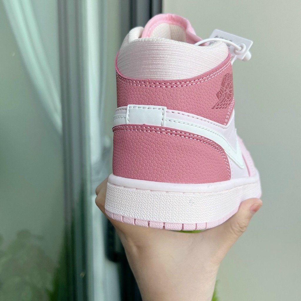 Giày J.D cổ cao Hồng Baby, Giày Jordan 1 cổ cao Jordan Hồng BB bản đẹp full box bill_Tặng box bảo vệ