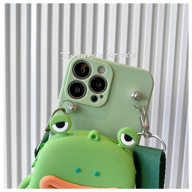 Ốp Điện Thoại Mềm Dạng Ví Có Khóa Kéo Họa Tiết Hoạt Hình Cho IPHONE 14 13 Pro MAX 5 5S 5SE 6 6S 7 8 PLUS XS MAX XR 11 12