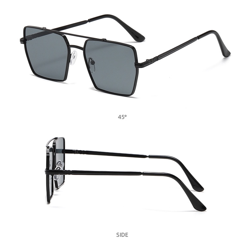 Kính Mát Gọng Vuông Kim Loại Chống Tia UV Thời Trang Sự Bảo Vệ